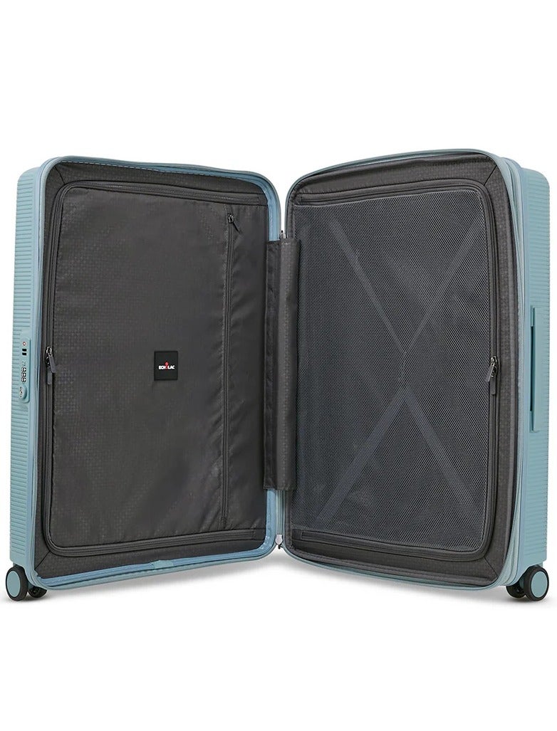 Echolac Forza 75 Cm Hardcase Expandable 4-Double Wheeled Cabin Luggage Trolley - Coastal Blue - Image 3